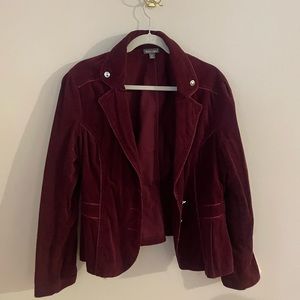 Burgundy Y2K Corduroy Blazer